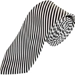 calixto Stripes Design, Poly Cotton Smooth Fabric, Black Sleek Stripes Neck Tie With Pocket Square-picture-34