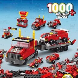 SKY LINE OCEAN 6-in-1 Truck Building Block Set Toys | STEAM Kit for Kids | Build Transport Trucks, Loaders & More (1000+ Pcs) | Birthday Gift for Boys & Girls || 6 Months Structural Warranty-image-48