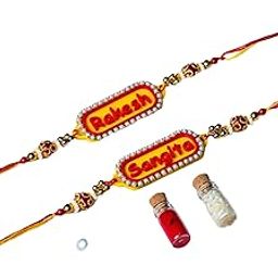 Customized Name Rakhi for Bhaiya or Bhabhi – Personalized Rakhi with Name Engraving – Unique Raksha Bandhan Gift for Brother or Sister-in-Law-12