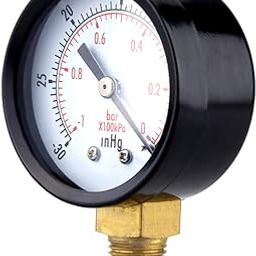 HEALEEP Utility Vacuum Gauge for Air Compressor Inhg Portable Pressure Tester for Water Oil Gas Design for Home and Automotive Use-image-38