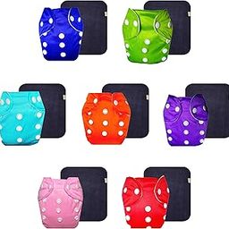 Dumbledo Lite Cloth Diaper with Black Insert (Pack of 7) | Snug Fit | 6-Layer Absorbent Pad | Adjustable Snaps | Ideal for Toddlers | 3 Months – 2 Years | Unisex Baby-image-59