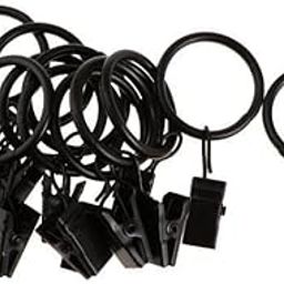 ATORSE 5x12 Pieces Metal Curtains Drapery Rings with Clips Black Porcelain 25mm|Home & Garden|Window Treatments & Hardware|Window Treatment Hardware-image-68