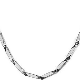 Fashion Jewellery Pure Stainless Steel Long rice platinum Silver Necklace hip hop Neck Chains Chain for Men stylish Boys Women girls Boyfriend Gents-image-58