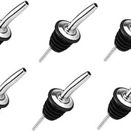 Dynore Metal Bottle Pourers Set of 6 for use with Oil and Juice Bottles in The Kitchen, Bar and Restaurants-image-28