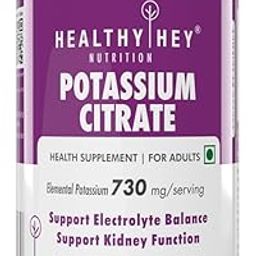 HealthyHey Nutrition Potassium Citrate -120 Vegetable Capsules-15