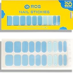 ROS Beauty Nail Stickies | 20 Count | Easy-to-Apply Vibrant Nail Art Stickers | Long-Lasting, Lightweight, & Mess-Free | Unique Designs for Effortless DIY Manicure | Blue for You-image-30