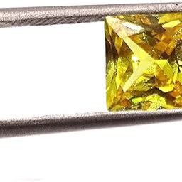 4.20 Cts / 1 Pcs Cubic Zirconia Yellow Color 8 MM Princess Cut Shape AAA Brilliant Cut Cubic Zircon for Jewelry Making Earring/Rings-image-36