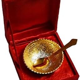 Crafts King: King of crafts White Metal Floral German Silver Single Bowl Set Awesome Box - 2 Pieces Set Diwali Gifts. (BK)-24