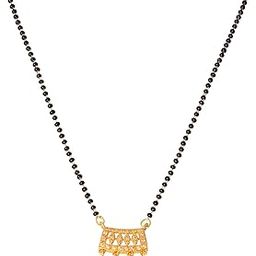 Jewellery for Less Fusion Ethnic One Gram Gold Plated Cz Diamond Mangalsutra For Women,Valentine-image-55