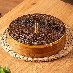 CÜRAA by YFL home Spice Box for Kitchen with Spoon (Acacia Wood, 7 Detachable containers, 120 ML) | Masala box for Kitchen | Spice Storage Container | Stylish Masala Dani for gift-image-46