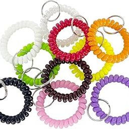 Stretchable Wristband Wristlet Keychain, 10PCS Spring Flexible Spiral Wrist Coil Key Holder Key Ring for Sauna Gym Pool Badge Outdoor-image-11