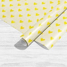 ArtzFolio Watercolor Yellow Heart | Art & Craft Gift Wrapping Paper Sheet | Plain & Smooth Effect | 19 x 13 inch (48 x 33 cms); Set of 2 Sheets-image-3