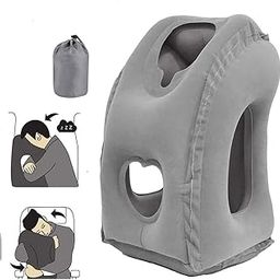 HANNEA® Inflatable Travel Pillow, Inflatable Airplane Pillow Comfortably Supports The Head, Neck and Chin, Inflatable Neck Pillow for Travl, Airplane, Train, Car and Office Napping-39