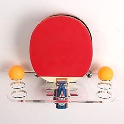 BEEWIBE Wall Mounted Acrylic Table Tennis Bat Rack – TT Racket & Paddle Holder | Table Tennis Racket Display & Storage Stand | Ping Pong Ball Holder (Includes Hardware)-picture-12