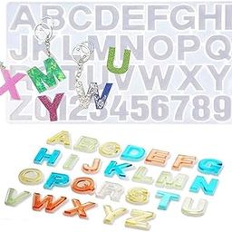 ABCD with Hole Mould Alphabet Number Silicone Resin Casting Epoxy Mold with Hole for Making Keychain House Number Pendant Jewellery, DIY Molds & Art Craft Projects 34x19 Cm 7mm Depth-11