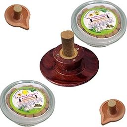 NA 54 Herbal Computer Sambrani - Pack of 2 Instant Sambrani Box with 2 Clay Deepam | Wooden Bowl Shape Dhoop Batti Stand/Incense & Aggarbatti Stand Bowl (Brown) -Spiritual Use-image-54