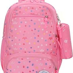 School Bag for Girl with Pencil Pouch – 26 Litre, 18 Inches, Durable & Sleek Waterproof Tuition and College Bag for Girls, Multicolored Picnic & Travel Backpack for Girls-14
