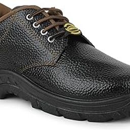 Red Pigeon Protection with Anti-Slip Shoe| Sutable for Heavy- Duty Industrial Work| Safety in Various Work Environments | with Leather Made Shoe's (Pack of 1, Size 8)-picture-5