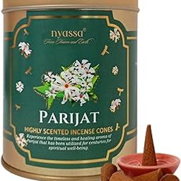 Nyassa Parijat Highly Scented Incense Cone | Parijat Fragrance | Pure Long-Lasting Dhoop Cones for Pooja, Meditation, Home Fragrance | 40 Dhoop Cones in Tin Box (100g)-image-64