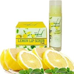 PURE NAKED NATURE Lemon Extract Combo of Lip Scrub and Lip Balm to Lighten Dark Lips and Get Soft Pink Lips - Paraben Free Pack of 1-53