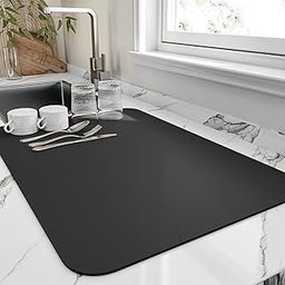 Leather Desk Pad, Mouse Pad, Non-Slip Desk Protector Mat, Leather Desk Blotter, Computer Desk Pad, Waterproof Desk Mat for Home Office and Decor - Black (30×40cm)-19