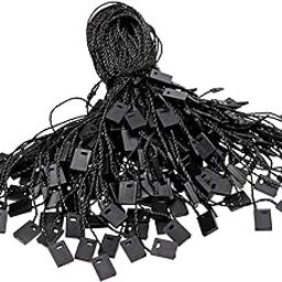 Pack of 1000-7 Inch Nylon Hang Tag String for Clothes Gift Bags Price Tags Shoes Snap Lock Pin Loop Fastener Hook Ties Tag Rope for Belts Pocket Squares Luggage Garments Label Attachment (Black)-51