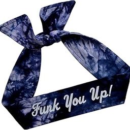 Tie Back Sport Headband with Your Custom Team Name or Text in Vinyl by Funny Girl Designs (NAVY TIE DYE, 1 HEADBAND)-image-40
