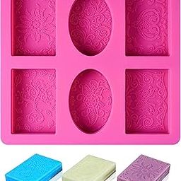 BURRDOFF Silicone Soap Moulds For Soap Making, Round & Rectangle Soap Mould Silicon Soap Moulds For Soap Making (Random Colour) (Set Of 1), 22 x 20 x 2.5 Centimeters-image-34