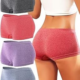 Women's Boyshort Underwear Seamless Boxer Briefs Breathable Stretch Boxer Panties for Yoga/Exercise/Workout - Pack 3-picture-12