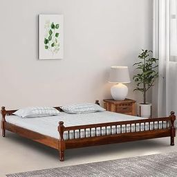 PAYAKITA FURNITURE Solid Sheesham Wood Dreamy Nights Queen Size Bed for Bedroom and Home Furniture | Without Storage | Double Bed | Honey Oak Finish, (Queen)-image-59