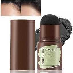 Black Hair Shadow Root Touch Up Powder, Waterproof Shading Sponge Pen Filler for Cover Gray Hair, Hairline Stick (Black, 4 gm)-12