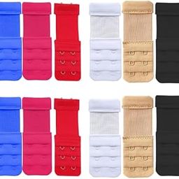Elastic Bra Hook Extender-(2Hook/3 Eye & 3Hook/3Eye) with Extra Elastic- Increase Band Length-Bra Hook Extender Combo for Women (Pack of 12-Multicolour)-14