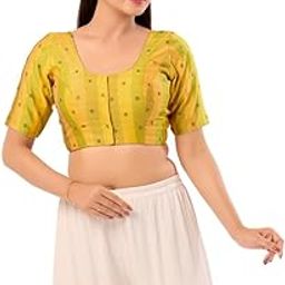 Women's Georgette Padded Self Design Half Sleeve Readymade Saree Blouse (X-1058.ELB)-picture-26