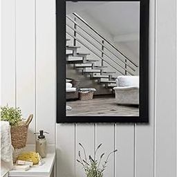 Stuthi Arts Black Flat Decorative Wall Mirror Decorative Mirror (Rectangular, Framed) (25.4 X 34.29 Centimeter)-26