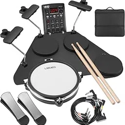 LEKATO CPD-1000 Electronic Drum Set with Quiet Mesh Pads, Portable Electric Drum Set, 220+ Sounds, USB MIDI, 2 Robust Footswitch, Sticks, Travel Bag-picture-40