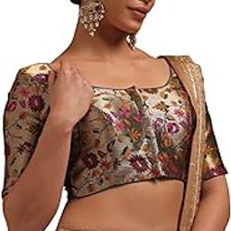 soch Women's Tussar Floral Short Sleeves Regular Fit Blouse-picture-25