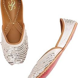 Moonstone White Casual Mojris/Punjabi Juttis (Leather Slip-Ons/Flats) forWomen-image-48