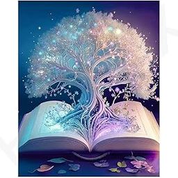 ravido Diamond Painting Kits for Adults, Landscape 5D DIY Diamond White Tree Art Kits Full Drill Diamond Dots for Gift Wall Decor and Relaxation Gem Arts 30 x 40 CM (White Tree)-image-24