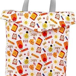 MERISHOPP Baby Cloth Diaper Pouch Gym Bag Diaper Organizer Bag for Yoga Travel Outdoor Smile 20x25cm-image-38