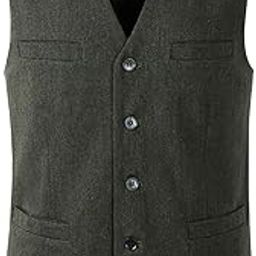 Mens Irish Tweed Vest Herringbone Wool Celtic Waistcoat Full Back-image-53