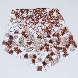Sweven Art Mosaic Tiles, Irregular Trapezoids 10-12mm Size, 4mm Thick,Metallic Foil Bronze Shades (Pack of 200Gms)-image-79