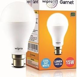 wipro Garnet 15W LED Bulb for Home & Office |Cool Day White (6500K) | B22 Base|220 degree Light coverage |4Kv Surge Protection |400V High Voltage Protection |Energy Efficient | Pack of 1-29