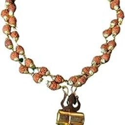POOJA STORE 5 Mukhi Rudraksha Japa Mala with Golden Caps | 108+1 Beads Handcrafted Sacred Rosary for Daily Chanting, Yoga, and Devotional Practices | Hindu Buddhist Japamala-image-13