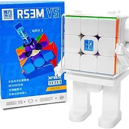HAWKISTER 6+ Years Moyu Rs3M V5 2023 Maglev 3X3 Speed Cube With Robot-Shape Display Box, Professional 3X3X3 Puzzle Cube Stickerless Rs3M V5 Maglev Cube (Maglev Version)-image-4