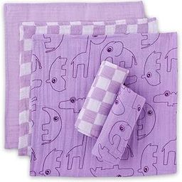 THEONI Baby Muslin Washcloths - Organic Muslin Cotton Baby Wipes - Soft Face Towel for Newborn Sensitive Skin-Forest Friends Wipes-Pack of 5. (Lilac)-Handmade-image-12
