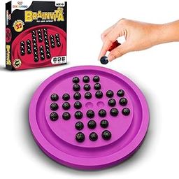 Wembley Brainvita Board Game for Kids 6 7 8 9 10+ Brain Teasing Mind Challenging Senior Mind Game with 32 Marbles & 1 Board Improves Concentration Cognitive Skills-6