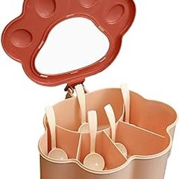 Spice Storage Box 5 Compartments Closed Storage for Home Kitchen for Home Pink-picture-27