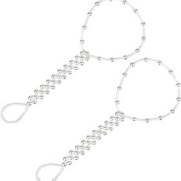 Seashore Elegance' Barefoot Sandal Pearl Anklet Chain With Toe Ring for Women and Girls (Anklet0422) 1 Pair-image-41