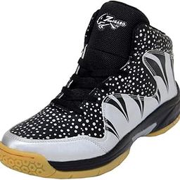 Men's Plastic, Faux Leather, Polyurethane Beef Silver Basketball Shoe -6-picture-13