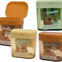 FancyHub Capybara Pencil Sharpener, Dual Hole, Animal Design, Set of 4, School and Office Stationery-image-58